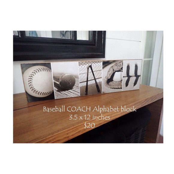 Baseball COACH Block Thank You Gift - Picture 1 of 4